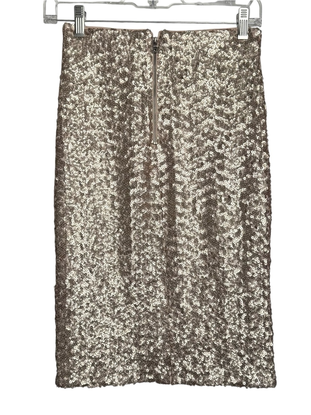 Alice + Olivia Sequin Cropped Top Pencil Midi Skirt Set Size 2 Champagne Gold - Picture 10 of 15